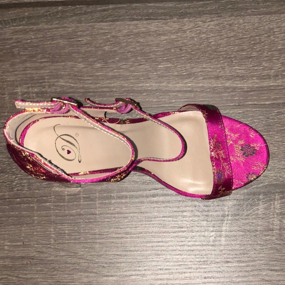 Brand New Pink Floral Heels - Picture 5 of 7